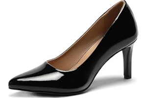 DOBOLIN Women's Heels Pointed Toe Pumps Closed Toe High Heels Stiletto Comfortable Business Heels 3-Inch Wedding Party Dress Shoes
