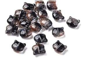 20Pcs Glass Cat Beads Top Drilled Mini Cat Animals Kitten Beads Loose Spacers for DIY Crafts Bracelet Earrings Jewelry Making