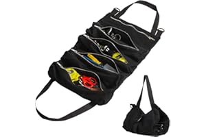 Tool Roll, Multi-Purpose Super Roll Tool Roll Up Bag Wrench Roll Storage Pouch Organizer with 5 Zippered Pockets
