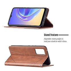 nincyee Flip Case for Vivo V21E 5G,Rhombus Pattern