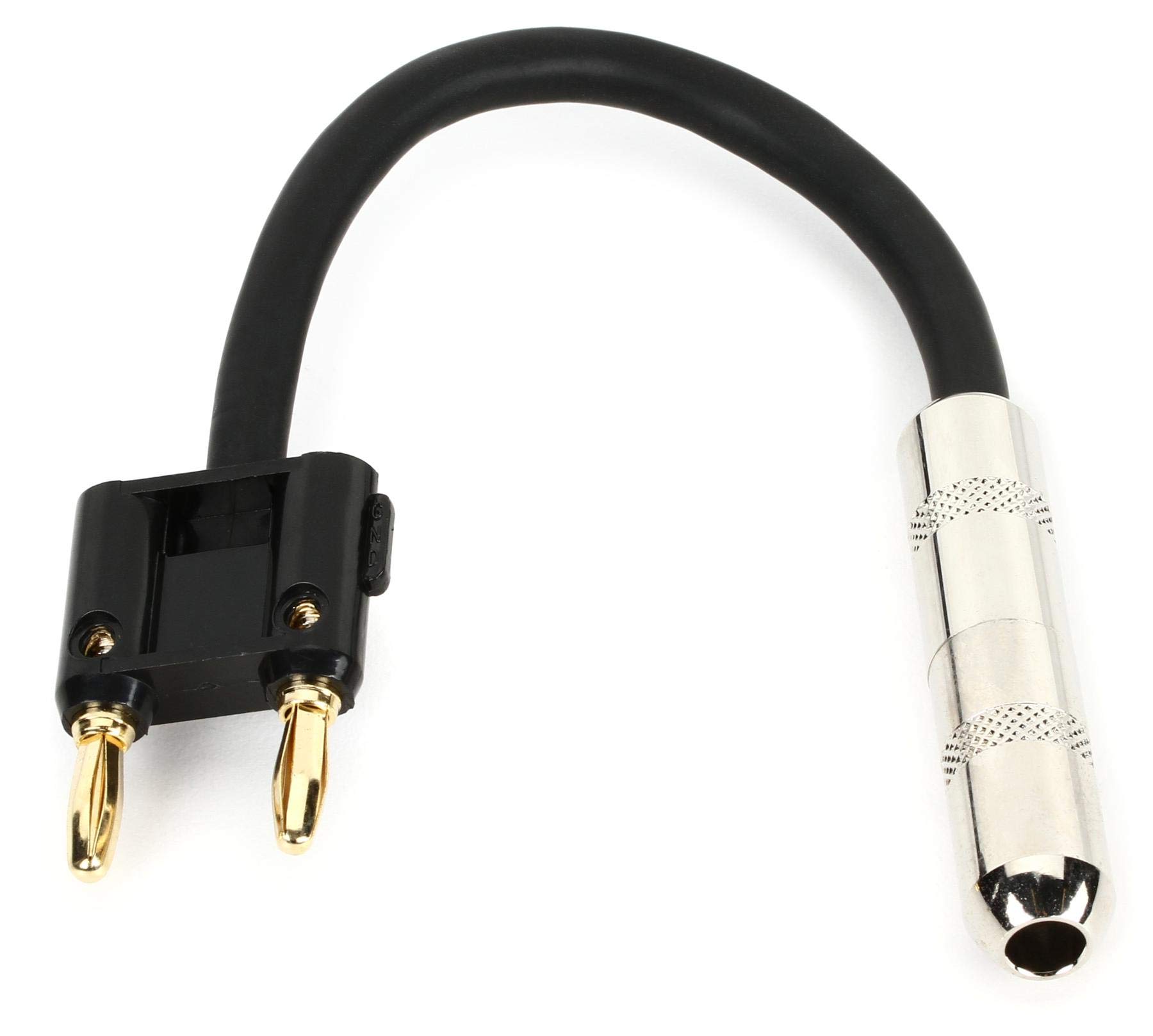 Hosa BNP-116BK 6 1/4 inch TS to Dual Banana Speaker Adapter - Black
