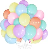 HYKJNBW Pastel Balloons 50 Pack 12 inch Multicolour Latex Party Decor