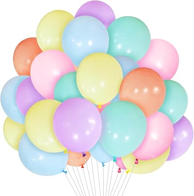 HYKJNBW Pastel Balloons 50 Pack 12 inch Multicolour Latex Party Decor