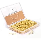 BEADNOVA 7mm Open Jump Rings for Jewelry Making Gold Jewelry Jump Rings for Keychains and Earrings (900Pcs)