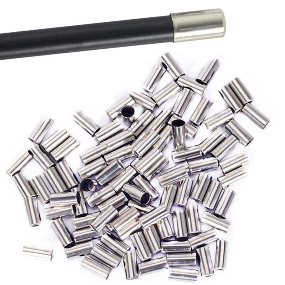 120 Pcs Bicycle Brake Cable Caps Alloy Bike Brake Cable End Crimp Caps