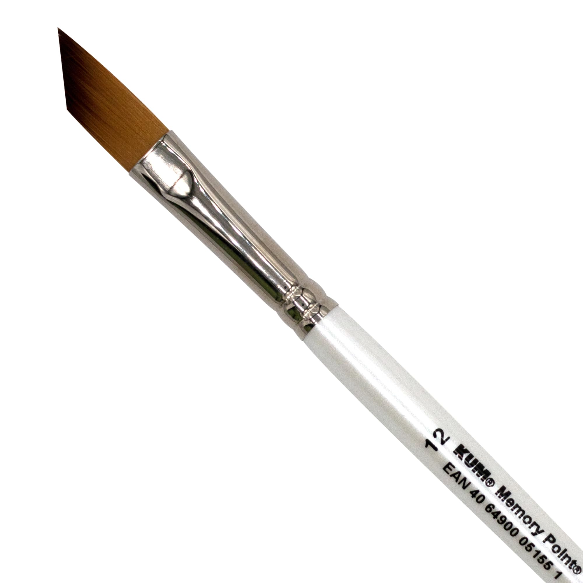 Kum 514.08.11-Memory Point Brushes, MemTip Pin SL# 12, Slanted Shape, Pack of 1, Synthetic, White