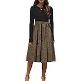 Womens Long Sleeve Knit Tops Boho Maxi Sweater Dress Tie Waist Elegant Fall Winter Dresses