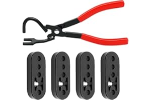 C Q CHANG QI Exhaust Hanger and Rubber Bracket Separation Exhaust Pliers and 4 Hole Exhaust Hanger Rubber Kit, Universal Exhaust Insulators Muffler Hangers Removal Tool (5PCS）