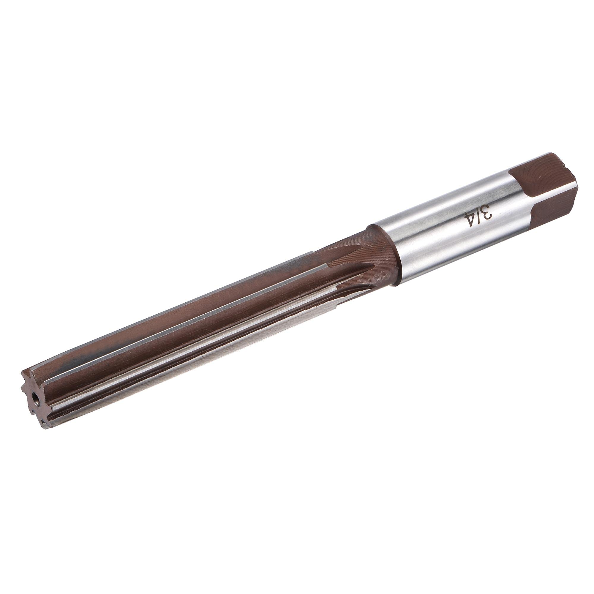 sourcing map 3/4" Hand Reamer H8 Accuracy Alloy Tool Steel 8 Flutes Straight Shank Milling Cutter Tool