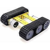 Premium Robot Tank Car Chassis Starter Kits, MiniTP100 Smart Metal Tracked Robotic Chassis Control Platform for Arduino RaspberryPie MicroBit DIY STEAM Science Teaching Education Experiment, Gold