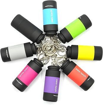 Mini Pocket Flashlight Lamp 45lm 2 Modes USB Torch LED Light Key Chain Ring
