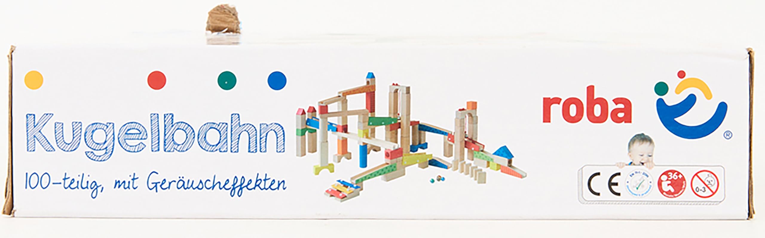 Wooden Marble Run Set - 100 Pieces, 20 Glass Marbles & 80 Building Blocks, Ages 3+