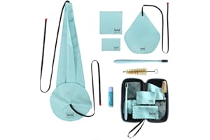 Imelod Saxophone Cleaning kit with Case for Alto Tenor Clarinet Flute and other Wind & Woodwind Struments Including Sax Cleaning Cloth(4pcs),Mouthpiece Brush(Light Blue)
