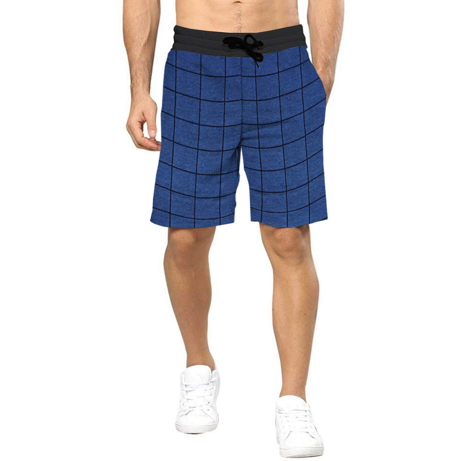 Buy BLIVE Men's Checkered Shorts RoyalBlue Black at Amazon.in