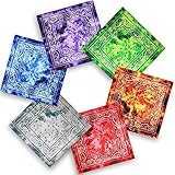Bandana, 12 Pack 100% Cotton Bandanas for Women Men with Paisley, Flags & More (Tie-dye Mixed Color)