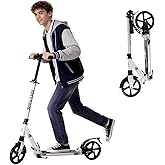 FREEDARE Kick Scooter for Kids & Adults Ages 8+, Foldable Teen Scooter with 2 Big 8-inch Wheels and 4-Level Adjustable Handlebar, Max Load 220 LBS