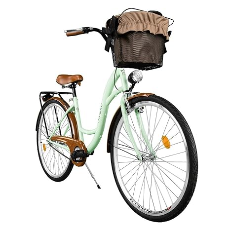 Milord. 2018 Komfort Fahrrad mit Korb, Hollandrad, Damenfahrrad, 3-Gang, Mint Grün, 28 Zoll