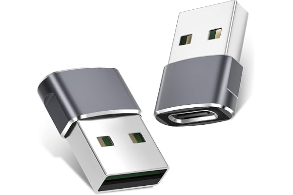 Basesailor USB to USB C Adapter for iPhone 17 Pro Max,17e 16 15 Charger | Type C Female to USBA Male Converter 2Pack for Appl