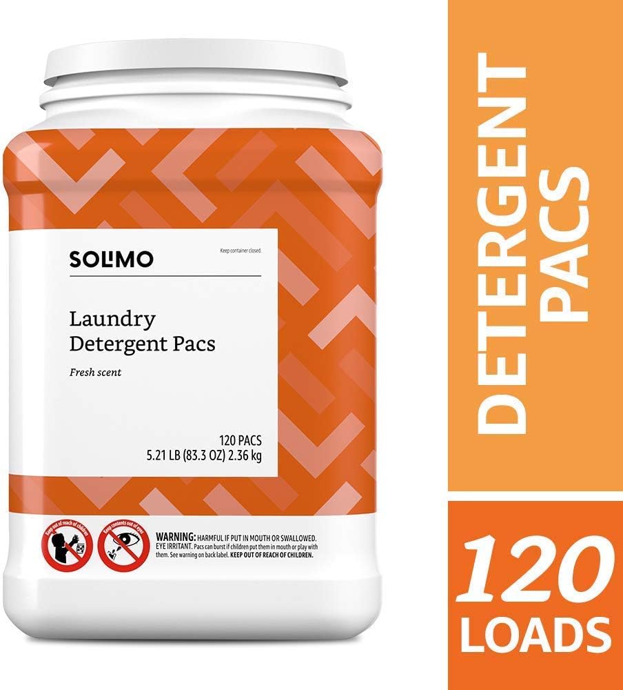  Brand - Solimo Laundry Detergent Pacs, Fresh Scent, 120 count: Health & Personal Care