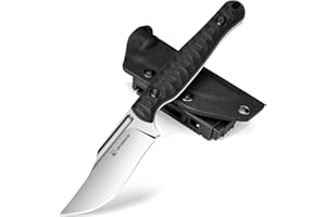 SPITZKANTE EDC Fixed Blade Bowie Knife with Sheath, D2 Steel Blade and G10 Handle, Full Tang Outdoor Survival Knife for Camping, Hunting