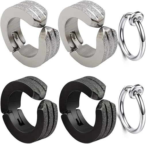 Amazon Gokei フェイクピアス イヤーカフ イヤリング 316lサージカルステンレス メンズ ピアス リングピアス アクセサリー ノンホールピアス 3種6個セット ボディピアス 通販