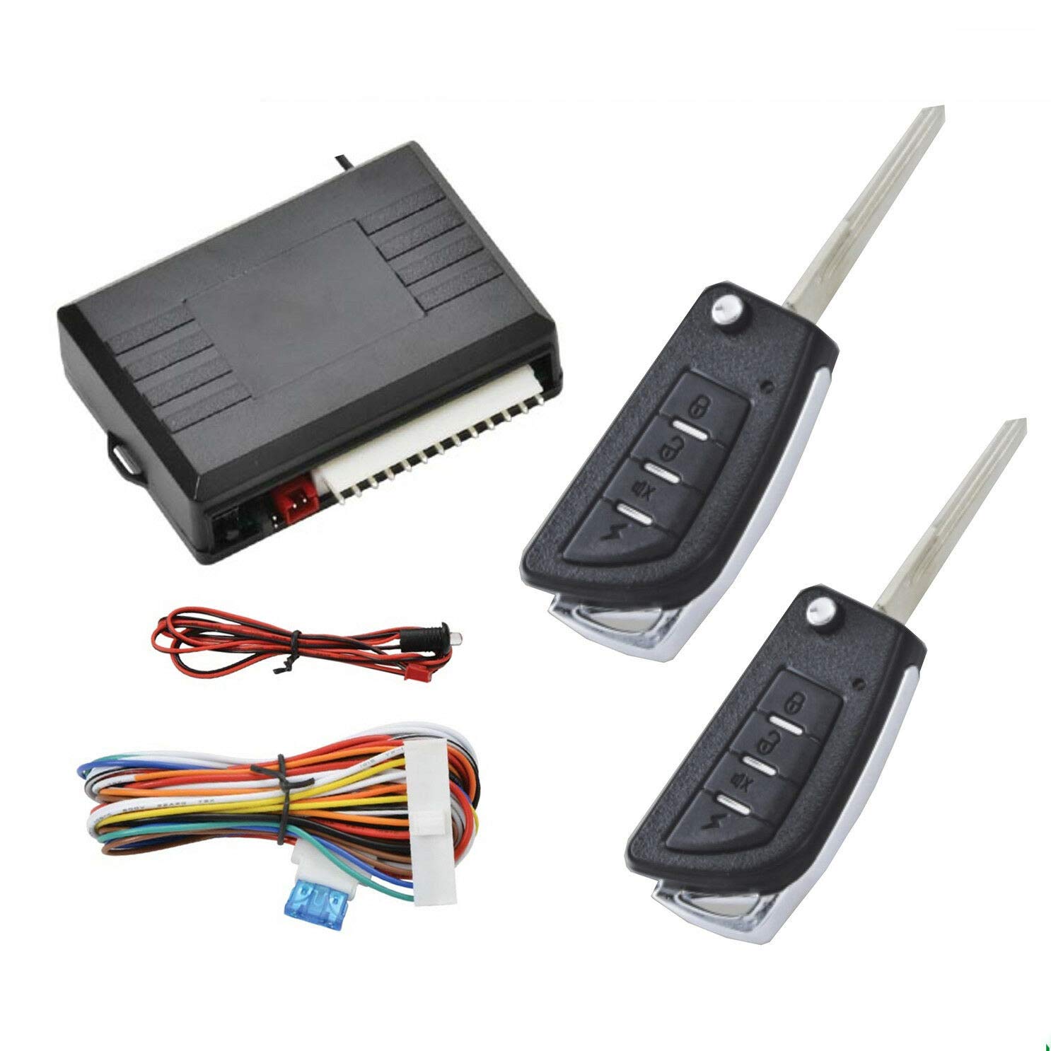 Universal Remote Control Central Door Lock Kit Style 14 Locking Keyless Entry Upgrade Kit with Contorl Box + 2 Replacement Remote Contorl for Car Central Door Lock