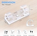 URAQT Transparent Cable Clips 64 Pcs Self-Adhesive Wire Organizer Clamps view 2