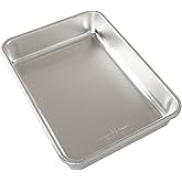 Nordic Ware Natural Aluminum Commercial Rectangular Cake Pan, Exterior dimensions 12.9 x 9.5 x 2.5 inches and interior dimensions 12.1 x 8.8 x 2.5 inches