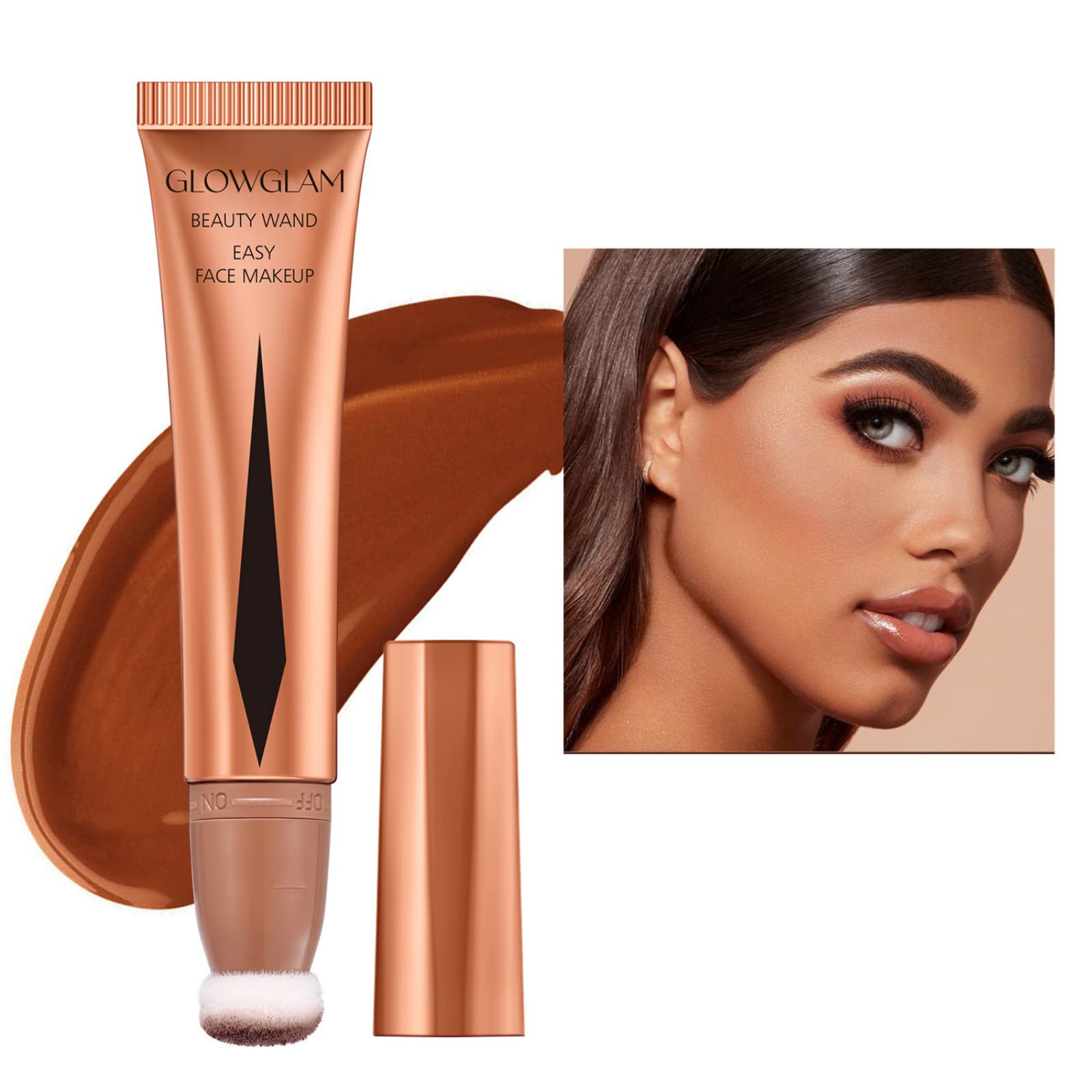 Mrinb Liquid Contour, Contour Wand Stick Waterproof Lightweight Cream Contour Stick Face Contour Makeup Long Lasting Smooth Liquid Bronzer Natural-Looking, 35 g (Pack of 1)