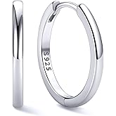 ChicSilver 925 Sterling Silver Huggie Hoop Earrings Small Hoop Earrings for Women Hypoallergenic Silver Huggie Earring Cartilage Earrings for Women (6/8/10/12/14/16/18/20MM)