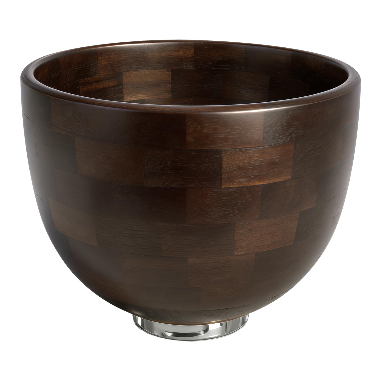 Photo 1 of Premium Natural Wooden Mixing Bowl, Compatible with KitchenAid 4.5-5 QT Tilt-Head Stand Mixers, 5 QT Wooden Bowl with Stainless Steel Locking Base