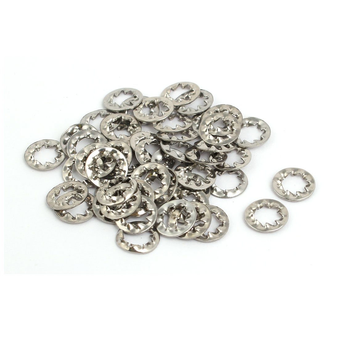 Sourcingmap 4mm Inner Dia 304 Stainless Steel Internal Serrated Lock Washer Gray 50pcs