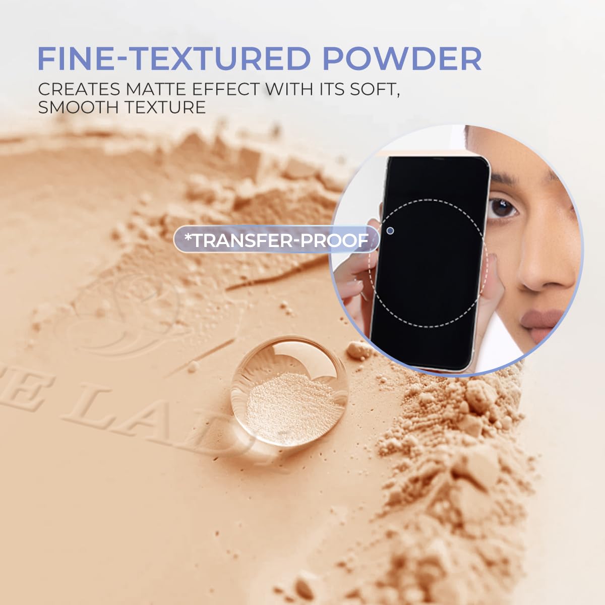 SACE LADY Face Powder Waterproof Sets Makeup, Controls Shine, Smooth Fine Lines for Flawless Lightweight Finish, Long Lasting Matte Compact Setting Powder Cosmetics Cruelty-free, 0.35oz (#02)