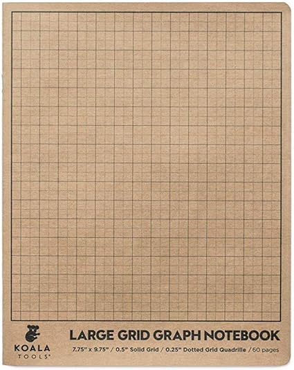 Amazon Co Jp Koala Tools グラフ用紙ノートブック 1ユニット 7 75インチ X 9 75インチ 60pp 四角形 グリッド グラフフィールドノートブックセット 科学および数学用 文房具 オフィス用品