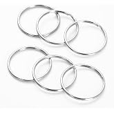 ZZRANYE 2 Inch Key Rings, 6 Pack - Large Heavy Duty Split Key Rings, Strong Key Chain Ring Connectors for Keys, Crafts, Organization, Silver Tone