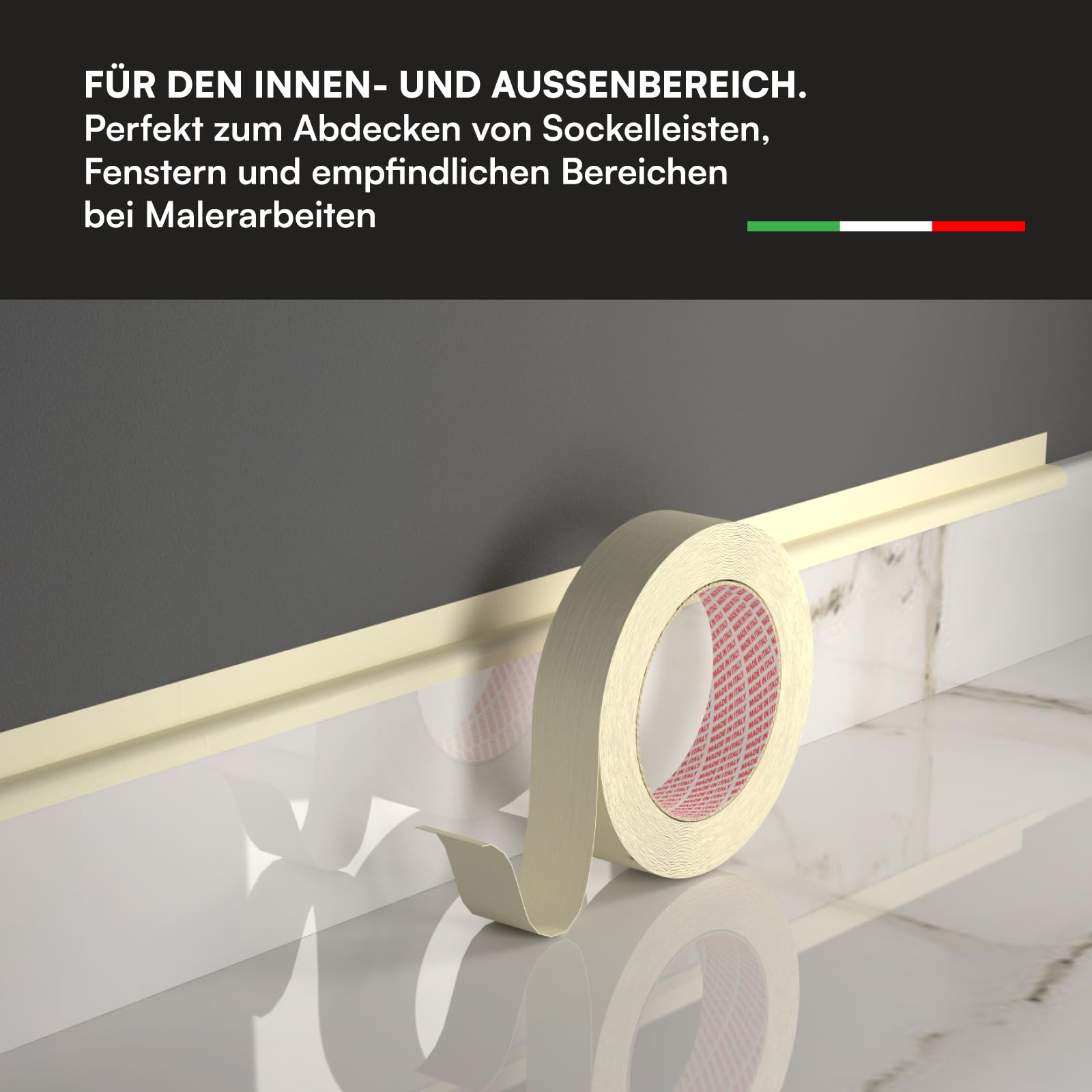 12x Malerband 25mm x 50m - Malerkrepp Kreppband - Vielseitiges Klebeband für Malerarbeiten ohne Lösungsmittel - Abklebeband 4