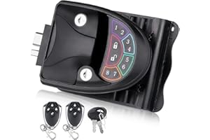 Srutueo Keyless Entry RV Lock Fit 2.75x3.75 Inch Hole Lock with Key and Remote for Travel Trailer, Black, 500359766