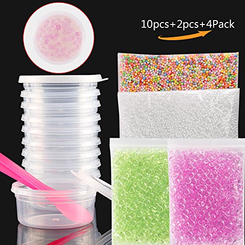 Teenitor crunchy slime making kit with 2 pack fishbowl slime bead…