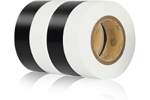 G GEYYANG GEYYANG White and Black Electrical Tape, 4 Pack Professional Grade UL Approved, Multipurpose Electrical Tape for Home Improvement Electrical Equipment, 0.7in X 33ft PVC Electric Insulating Tape