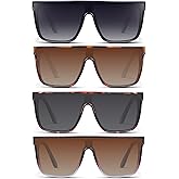 KUGUAOK Vintage Oversized Square Sunglasses for Women Big Large Frame Shades Goggle Siamese Lens UV Protection Sun Glasses