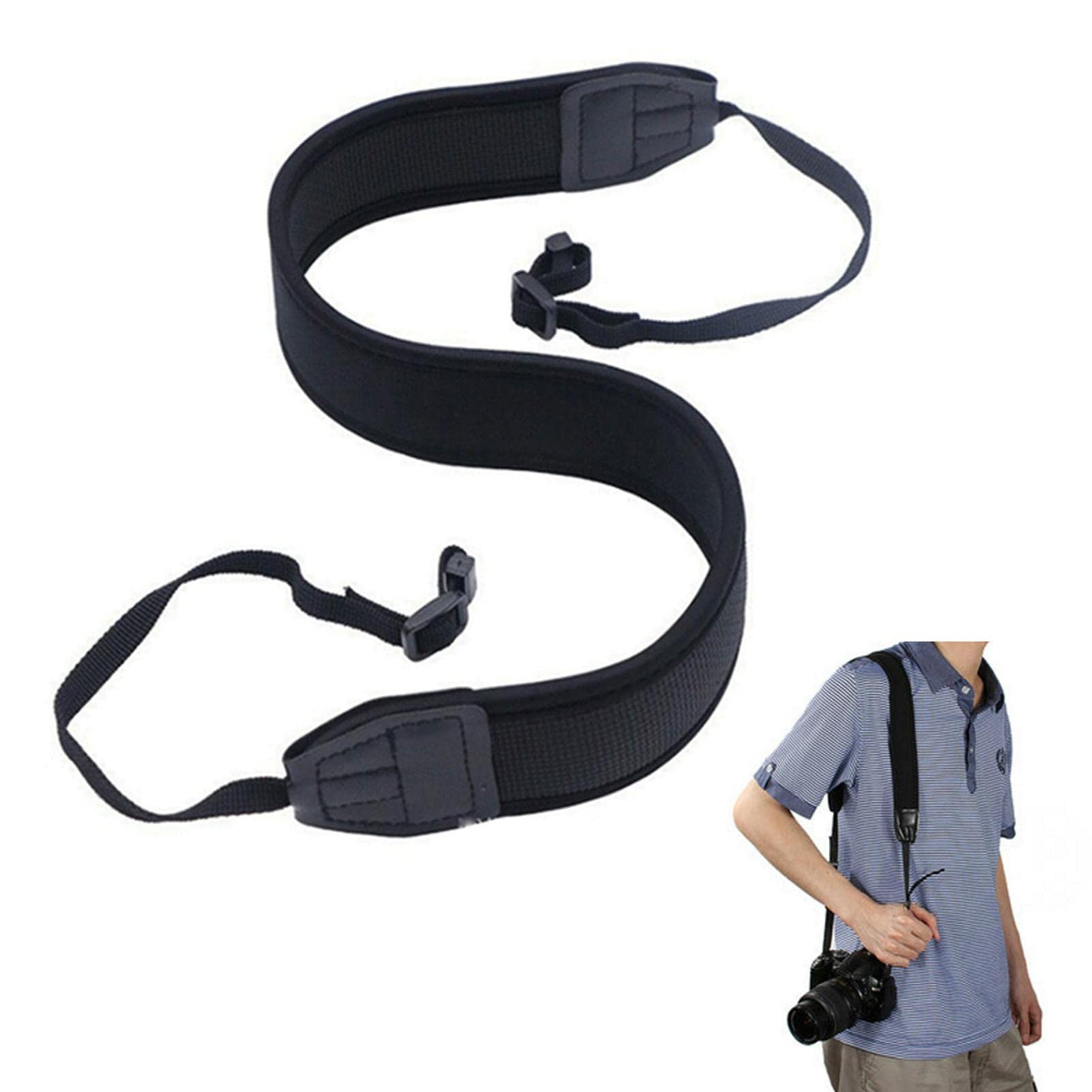Hahhhha Camera Neck Strap Camera Shoulder Strap, Anti-slip Quick Release Camera Shoulder Sling Strap for DSLR Camera Bag Handbag Luggage(Black)