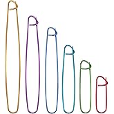 Qancekoo 6 Size Metal Stitch Holders, Aluminum Yarn Knitting Stitch Holder Needle Marker Aid Large Safety Pins for DIY Knitti