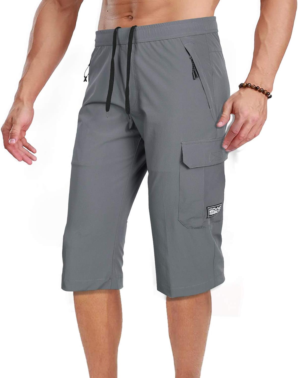 Men's Outdoor Hiking Shorts Quick Dry Stretchy 3/4 Capri