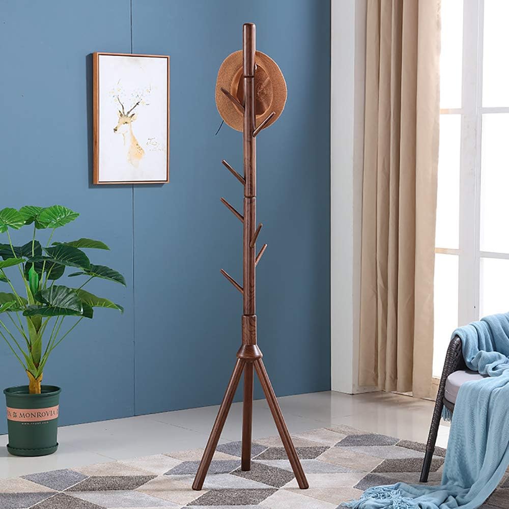 Coat Rack Tree with 8 Hooks Free Standing Wooden Coat Rack Entryway Coat Hanger Stand Easy