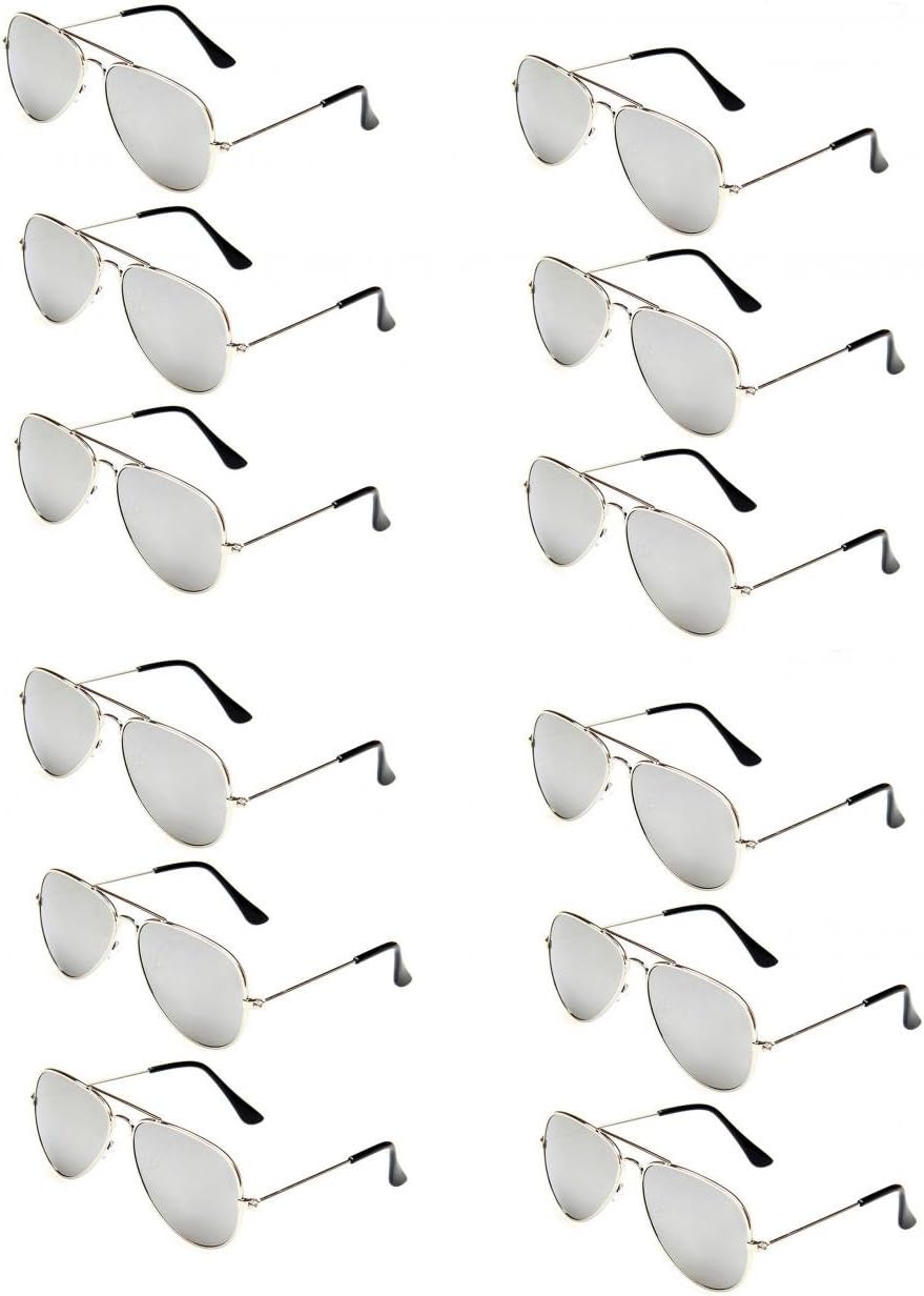 Classic Kids Aviator Sunglasses Bulk Metal Frame Children Party Eyeglasses 12 Packs