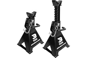 Torin AT43005AB Steel Heavy Duty Jack Stands: Double Locking Pins, 3 Ton (6,000 lb) Capacity, Black, 1 Pair (2 Pack)
