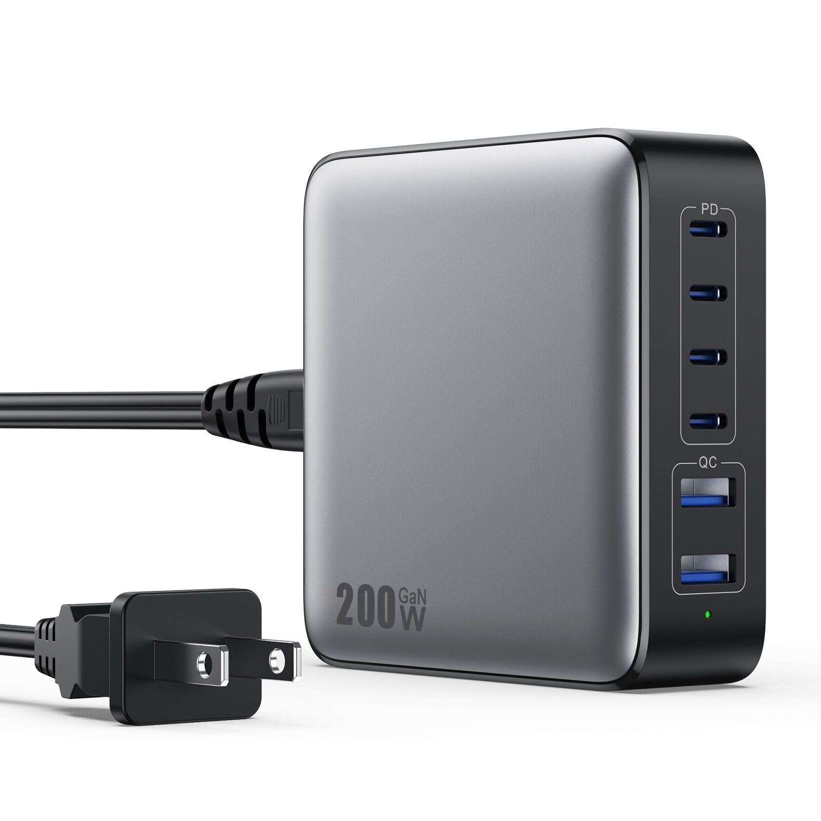 Photo 1 of USB C Charger Block 200W[2025 Upgraded] GaN III 6 Port Fast Charging Station Hub,PD 65W USB C Laptop Charger Compatible with MacBook Pro/Air,iPad,iPhone 16/15,Galaxy S23/S24 Steam Deck Dell XPS etc