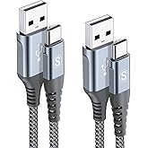 USB C Charging Cord [2Pack 6.6ft] USB C Cable Fast Charger 3.1A,i Phone 17 Charging Cable Type C Cord Nylon Phone Charger for
