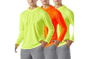 OAKVON 3PC or 6PC Men’s UPF 50+ Sun Protection Lightweight Long Sleeve Hoodie, Quick-Dry SPF UV Shirt for Outdoor Active Wear