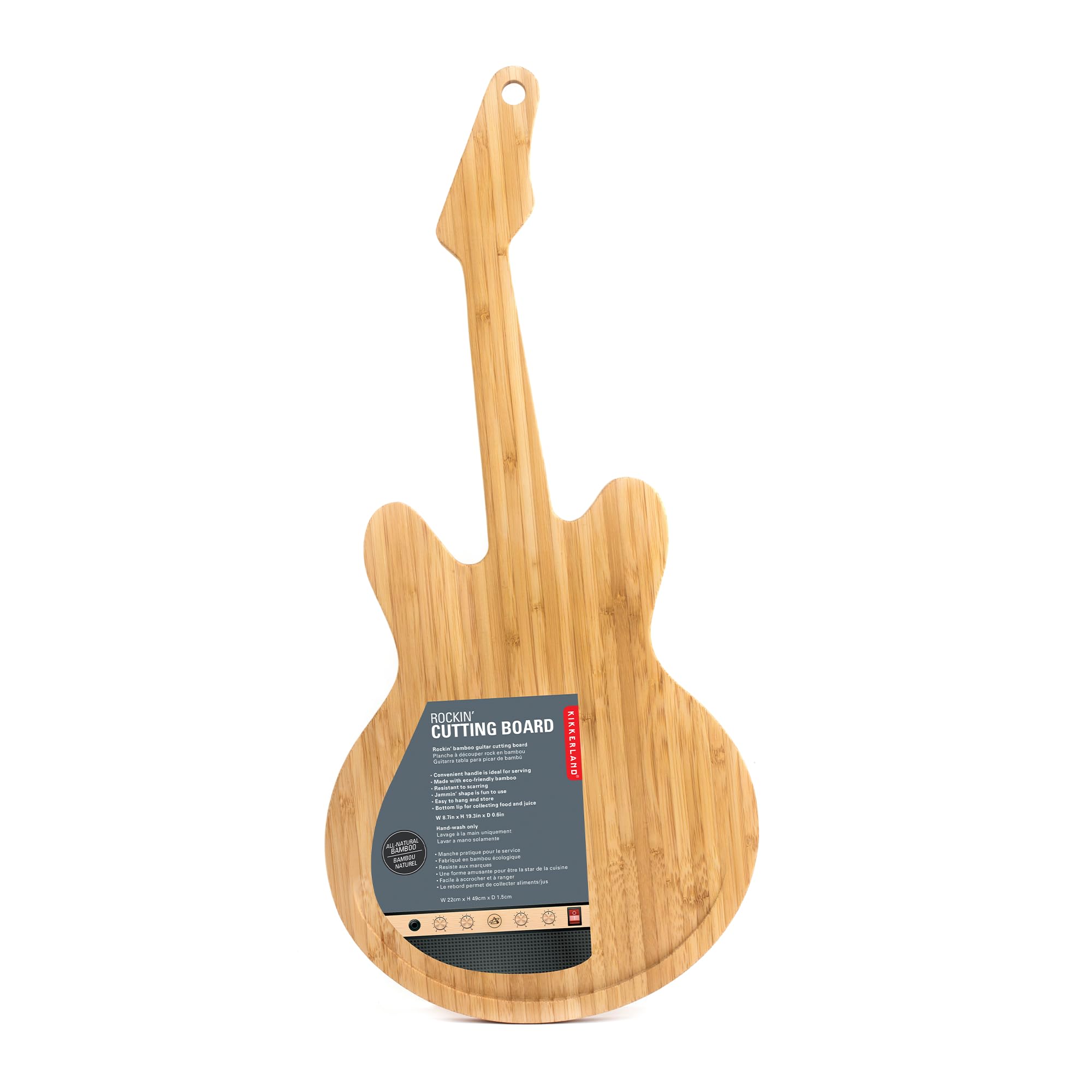 Kikkerland Bamboo Guitar Cutting Board, Beige, PM16